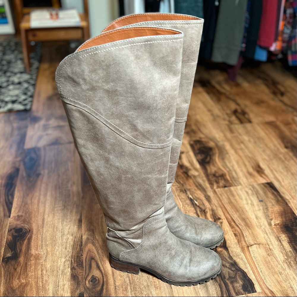 Lucky Brand Harleen Women's Brindle Rustic Winter High Boots Shoes Wide Calf